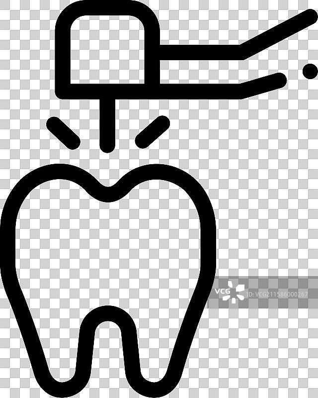 钻孔机图标，细线条风格设计，独立于背景图片素材