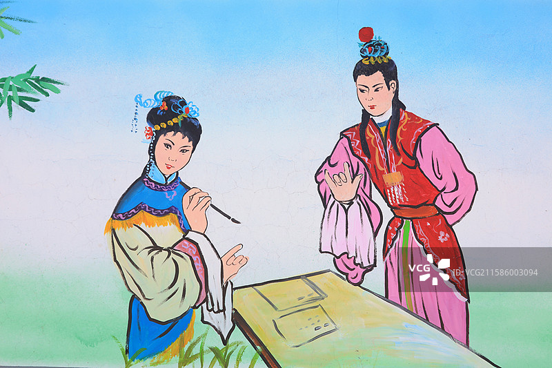 河北滦南程庄镇西胡家坡村民俗文化壁画图片素材