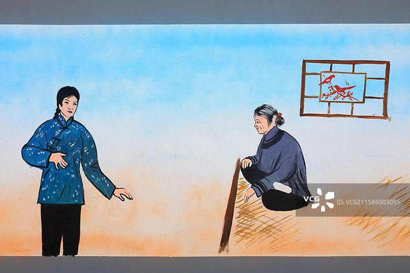 河北滦南程庄镇西胡家坡村民俗文化壁画图片素材