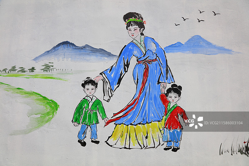 河北滦南程庄镇西胡家坡村民俗文化壁画图片素材