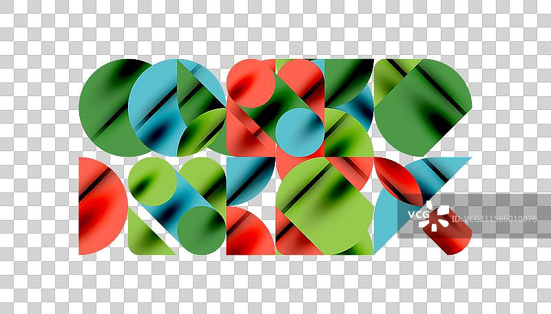 色彩斑斓的圆形、半圆形和方形图片素材