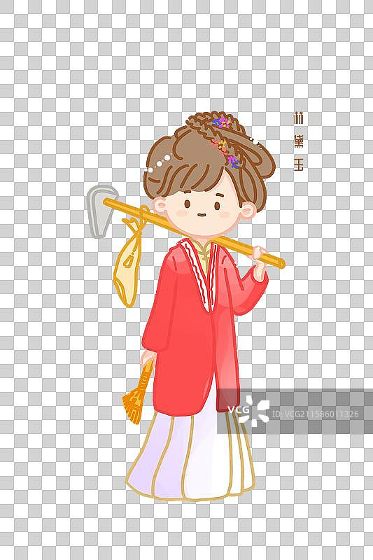 红楼梦人物林黛玉古风少女美人人物插画图片素材