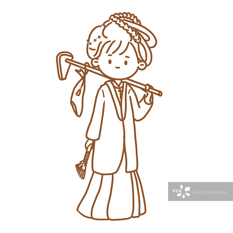 红楼梦人物林黛玉葬花古风少女美人卡通插画图片素材