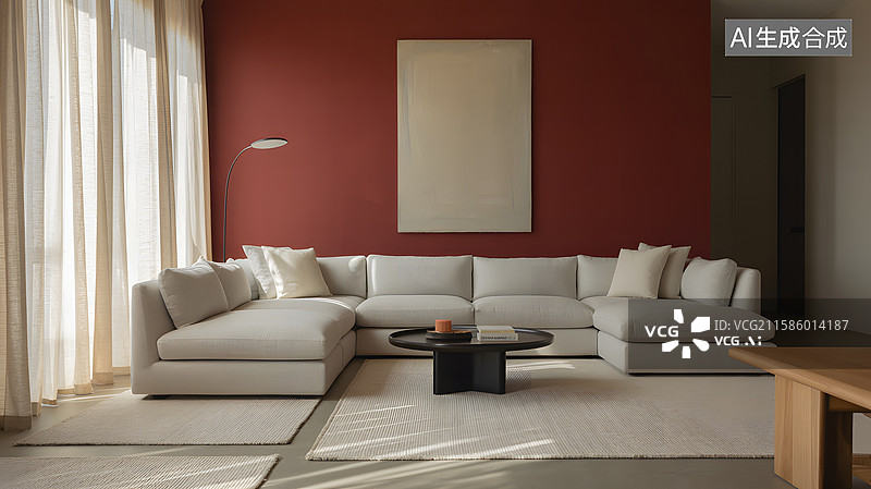 【AI数字艺术】现代客厅布置图片素材