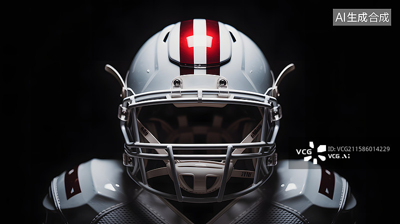 【AI数字艺术】橄榄球头盔特写图片素材