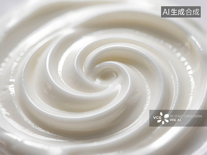 【AI数字艺术】搅动的白色酸奶奶酪图片素材