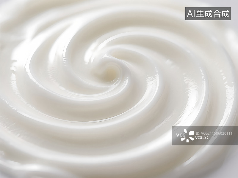 【AI数字艺术】搅动的白色酸奶奶酪图片素材