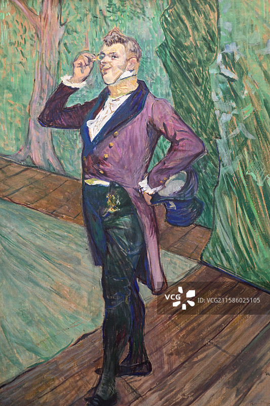 《亨利 •萨马里》，享利 • 德 •图卢兹一劳特累克，1889年，纸板油画，艺术瑰宝，浦东美术馆图片素材