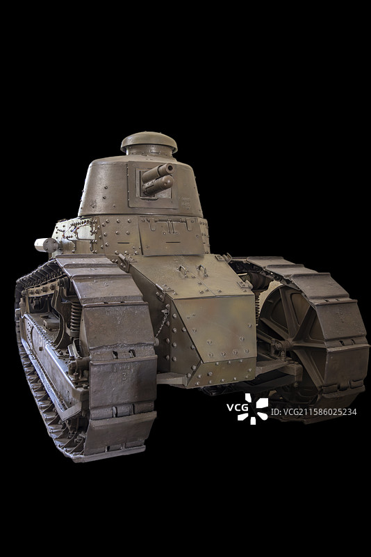 雷诺FT-17坦克特写，第一次世界大战一战时期，法国巴黎荣军院博物馆图片素材