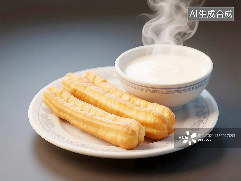 【AI数字艺术】AIGC：中式早餐 豆浆油条图片素材