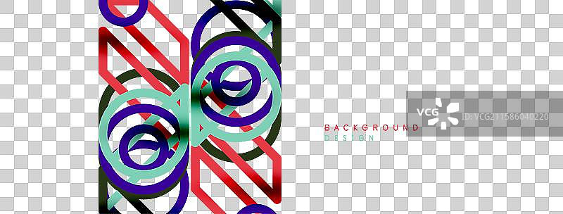 抽象背景 - 彩色圆形线条图片素材