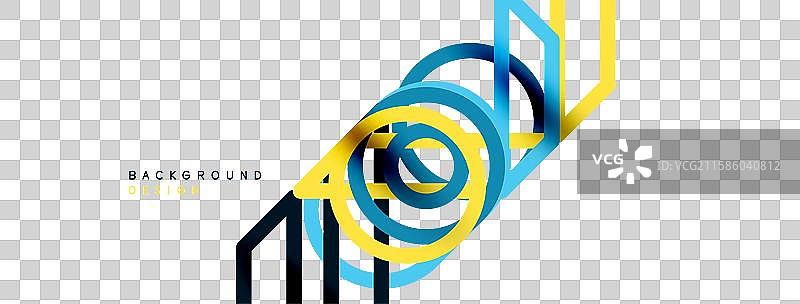 抽象背景 - 彩色圆形线条图片素材