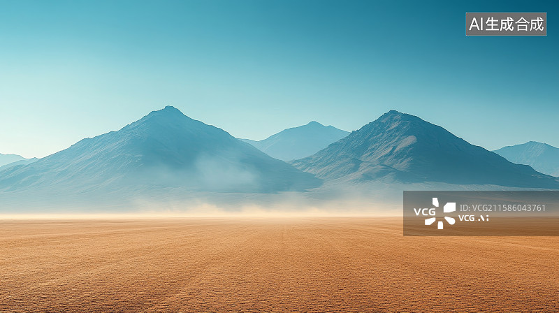 【AI数字艺术】户外沙漠戈壁滩自然风光道路平台图片素材