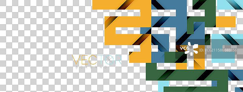 带阴影纹理效果的彩色弯曲线条图片素材