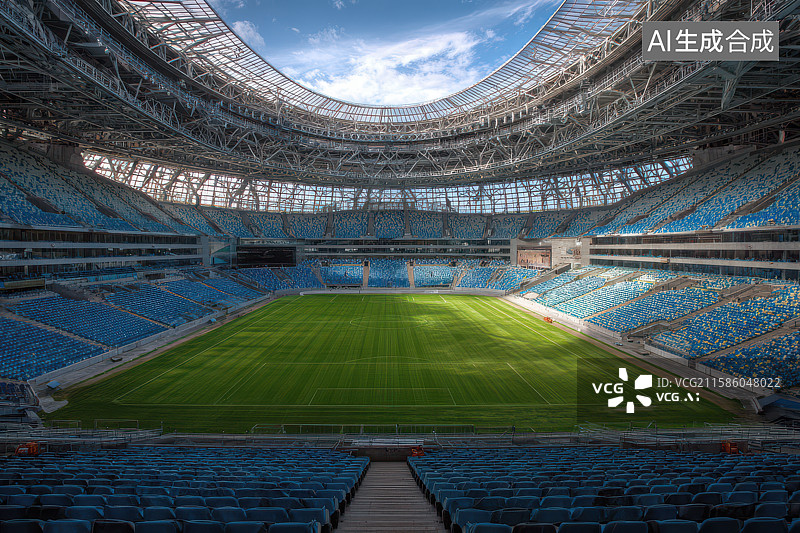 【AI数字艺术】现代大型体育场内部景观图片素材