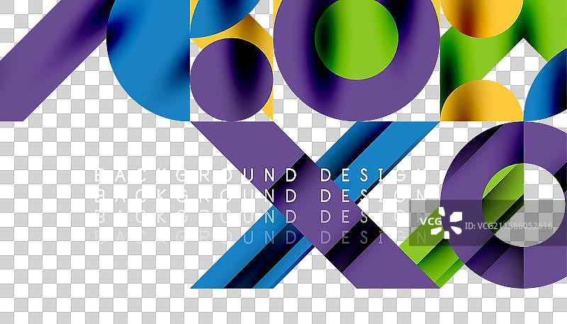 新孟菲斯几何图案与圆形图片素材