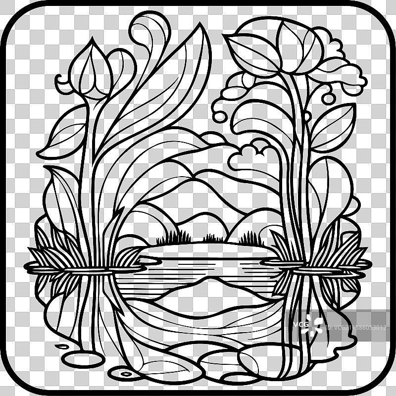 涂鸦素描艺术新潮画作公园边框图片素材