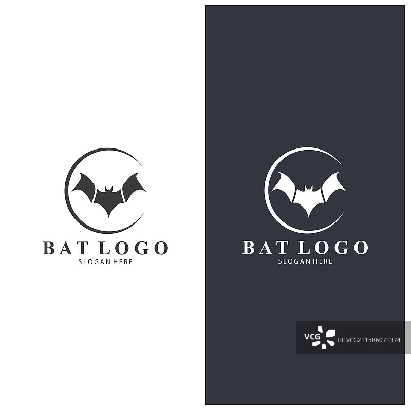 蝙蝠标志，展开的翅膀，简单设计图片素材