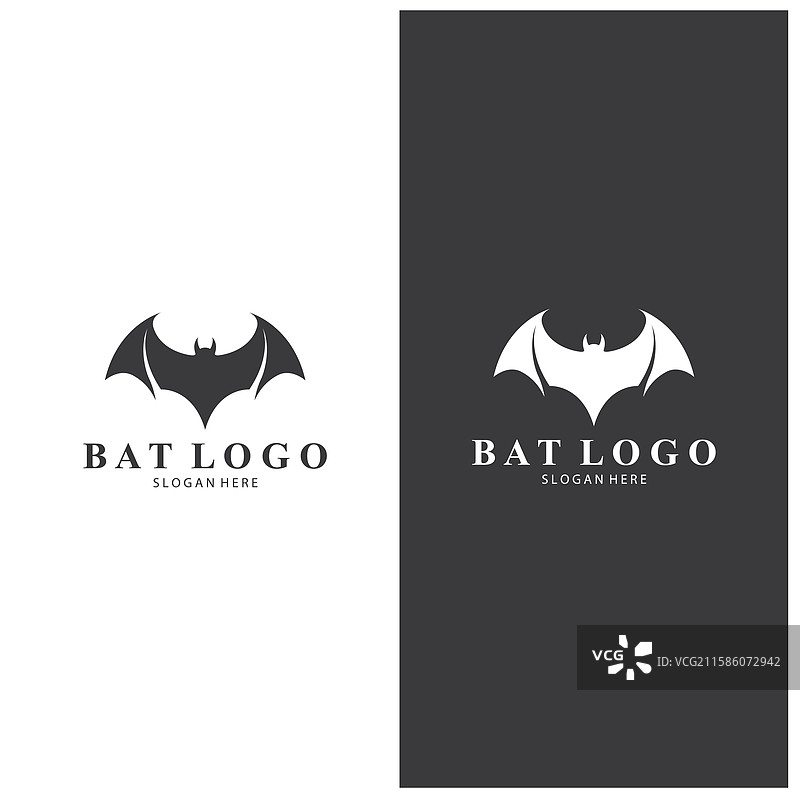 蝙蝠标志，展开的翅膀，简单设计图片素材