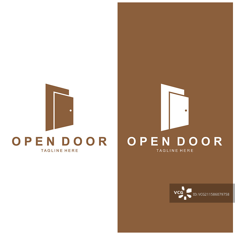 极简主义门的标志设计图片素材