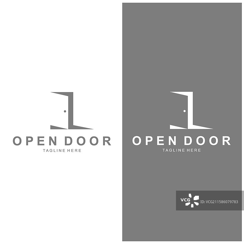 极简主义门的标志设计图片素材