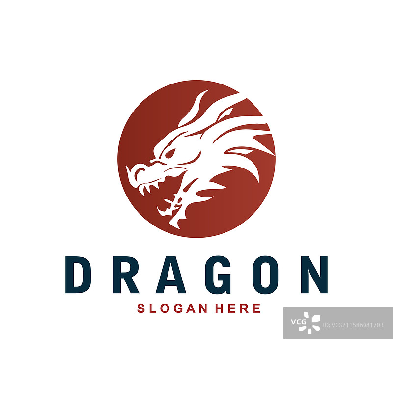 简单的龙头轮廓logo设计图片素材