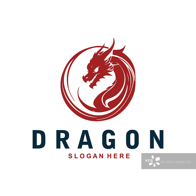 简单的龙头剪影logo设计图片素材