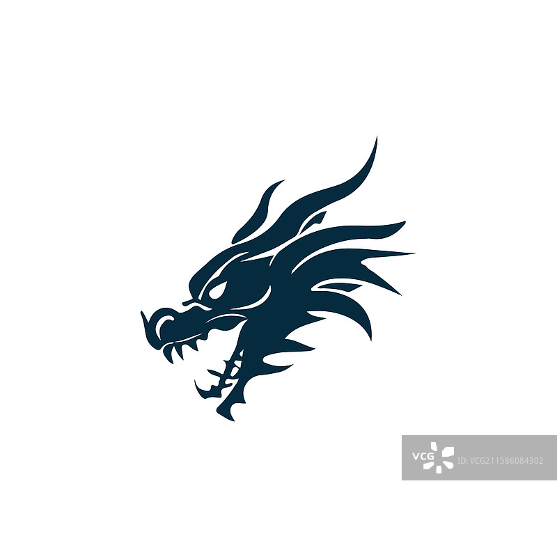 简单的龙头轮廓logo设计图片素材
