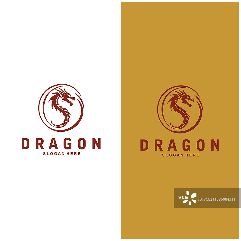 简单的龙头轮廓标志设计图片素材