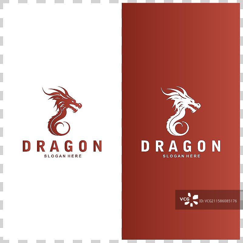 简单的龙头轮廓标志设计图片素材