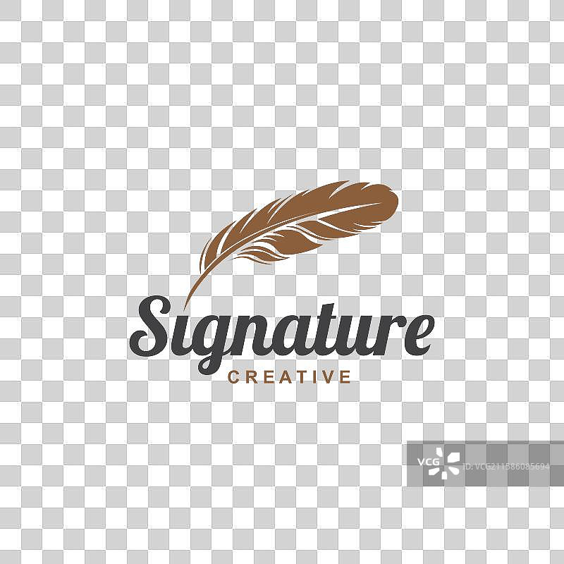 羽毛标志符号设计图片素材