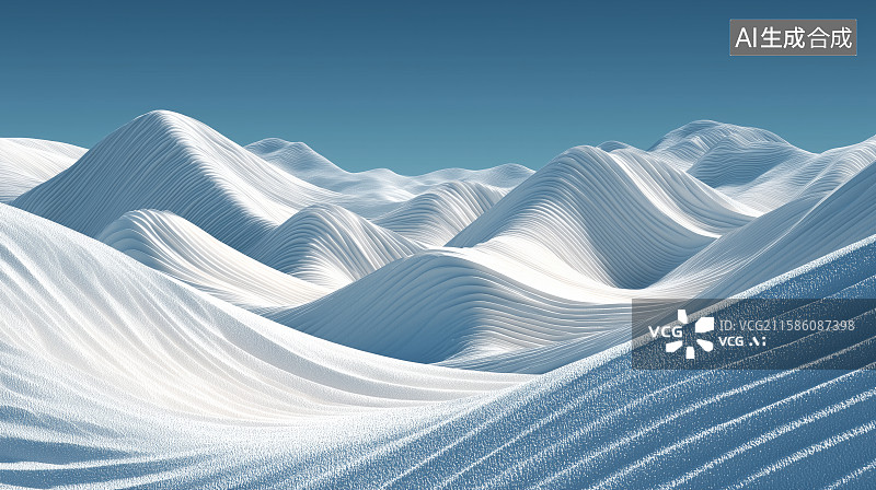 【AI数字艺术】雪地波浪景观图片素材