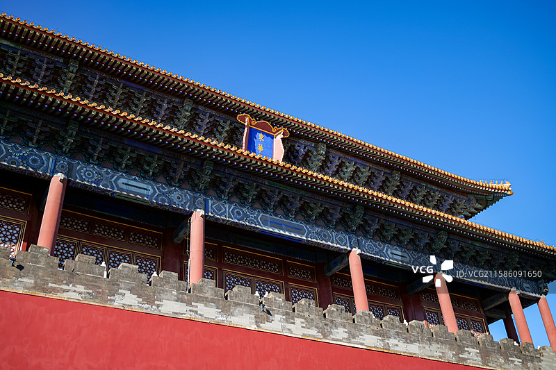 北京故宫博物院-东华门城楼图片素材