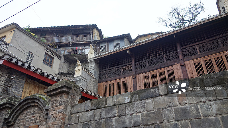 陕西省安康市旬阳县蜀河镇蜀河古镇民居街景图片素材