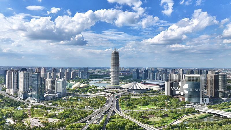郑州CBD全景风光图片素材