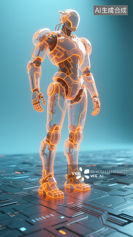【AI数字艺术】机甲机器人科技概念插画图片素材