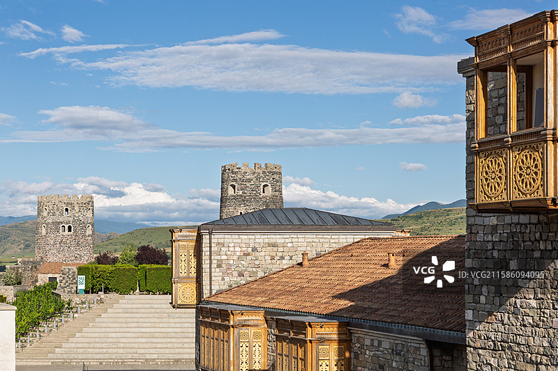蓝天下阿哈尔齐赫（拉巴蒂）城堡的低角度视图图片素材