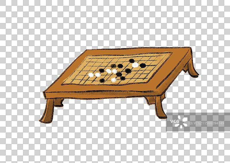 水墨风古代诗人插画元素-围棋图片素材