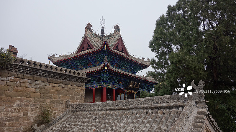 陕西省陕北榆林市佳县白云山白云观白云庙：玉皇阁图片素材