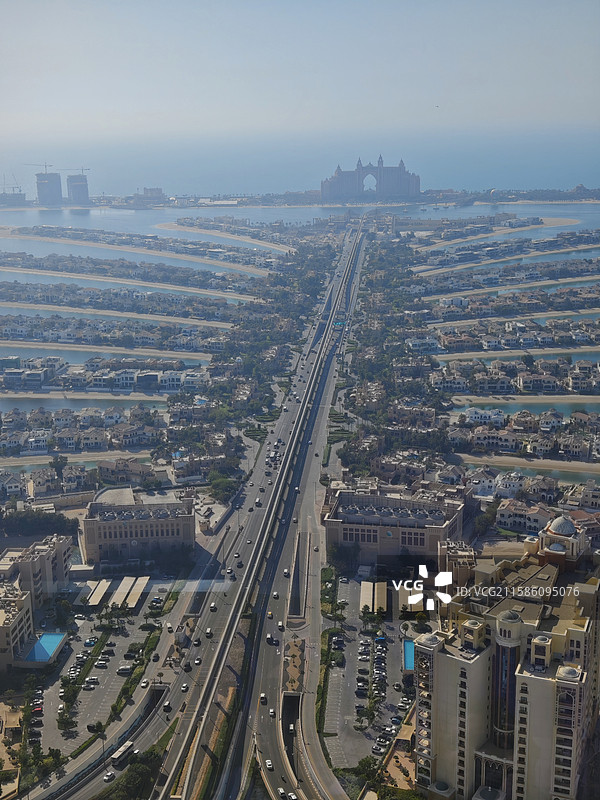 俯瞰棕榈岛图片素材