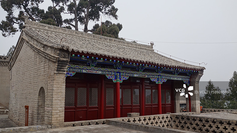 陕西省陕北榆林市佳县白云山白云观白云庙：三圣楼图片素材