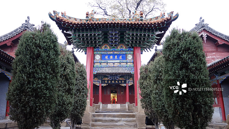 陕西省陕北榆林市米脂县盘龙山李自成行宫：启祥殿图片素材