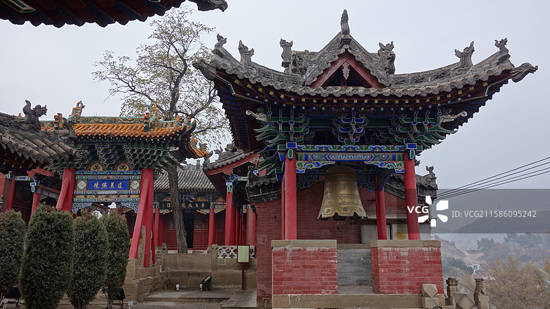 陕西省陕北榆林市米脂县盘龙山李自成行宫图片素材