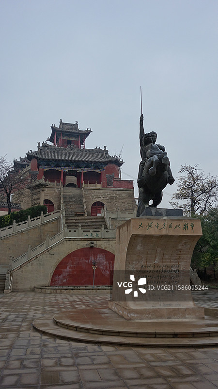 陕西省陕北榆林市米脂县盘龙山李自成行宫图片素材