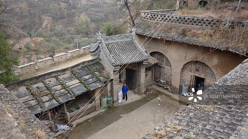 陕西省陕北榆林市米脂县桥河岔乡刘家峁村姜氏庄园图片素材