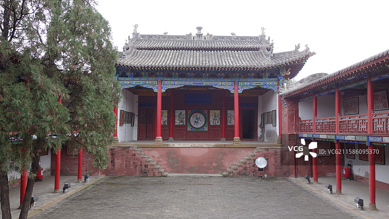 陕西省陕北榆林市米脂县盘龙山李自成行宫：乐楼图片素材