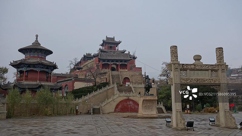 陕西省陕北榆林市米脂县盘龙山李自成行宫图片素材