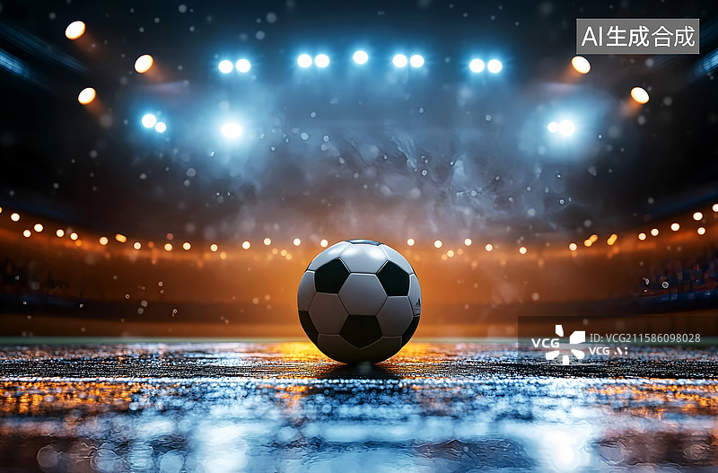 【AI数字艺术】晚上的足球场图片素材