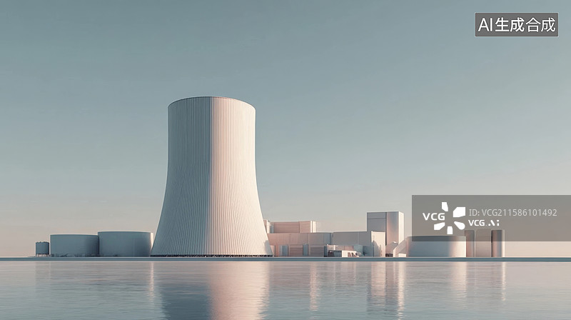 【AI数字艺术】现代核电站图片素材