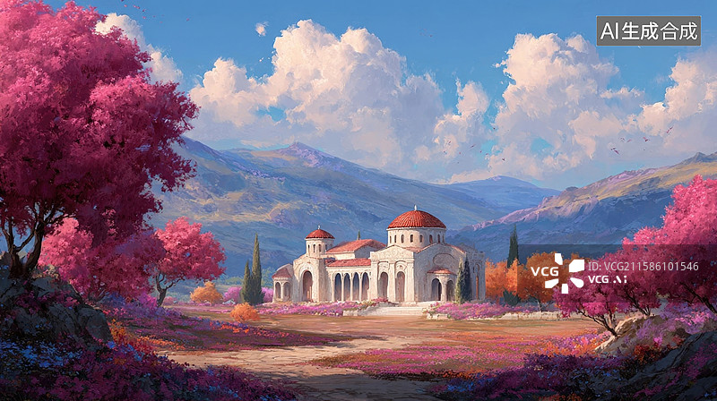 【AI数字艺术】山顶圣地图片素材